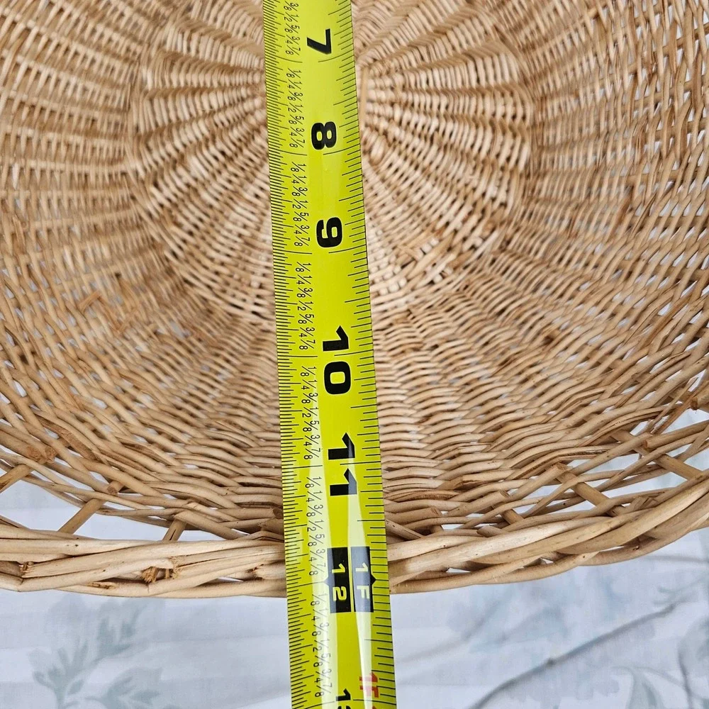 Wicker‎ Woven Basket Natural Tone Decorative Handle Set